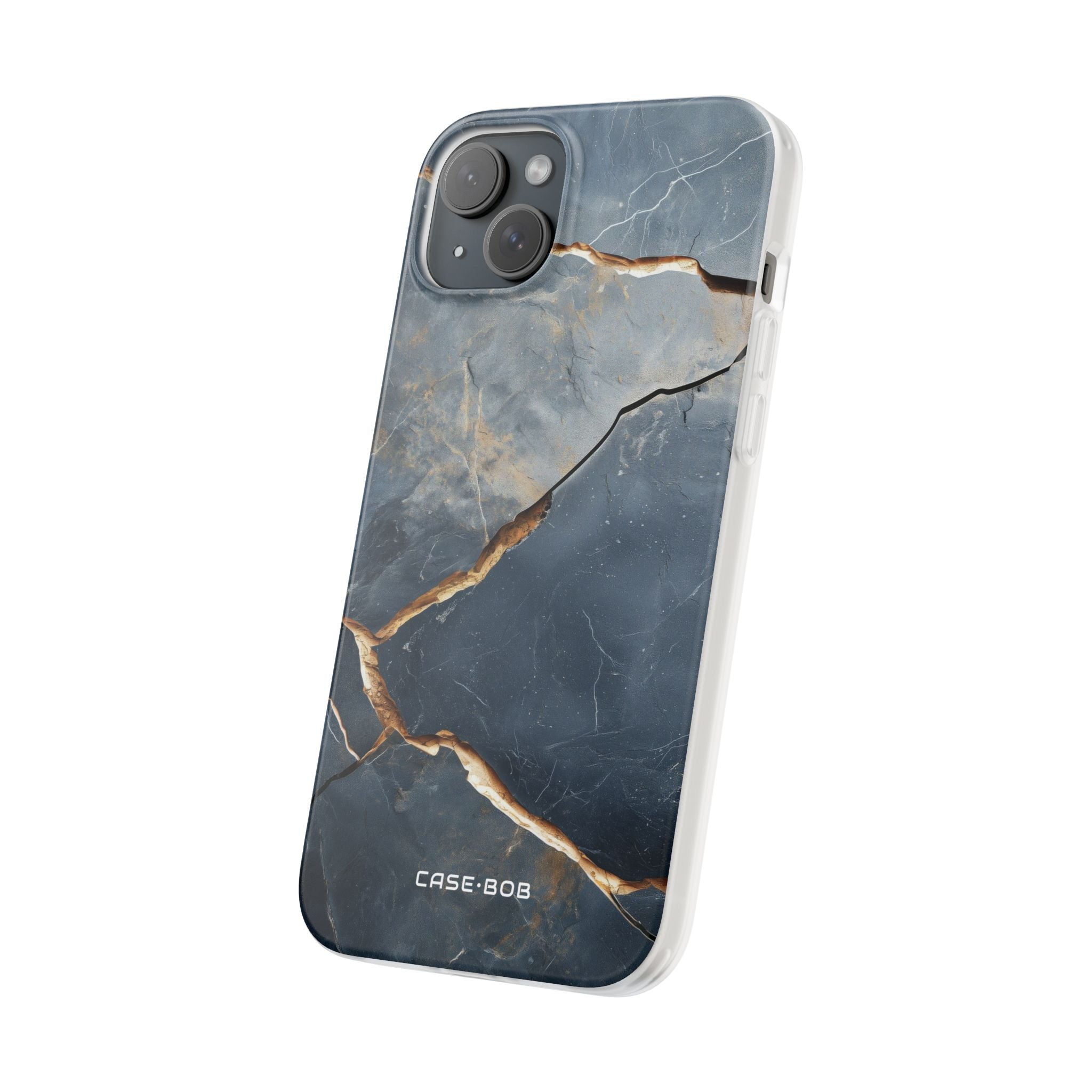 Jagged Vein Navy iPhone 15 Plus Case - Soft