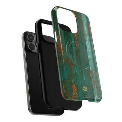Teal Tough 2.0 Magsafe Phone Case for iPhone - Verdigris Copper Siding