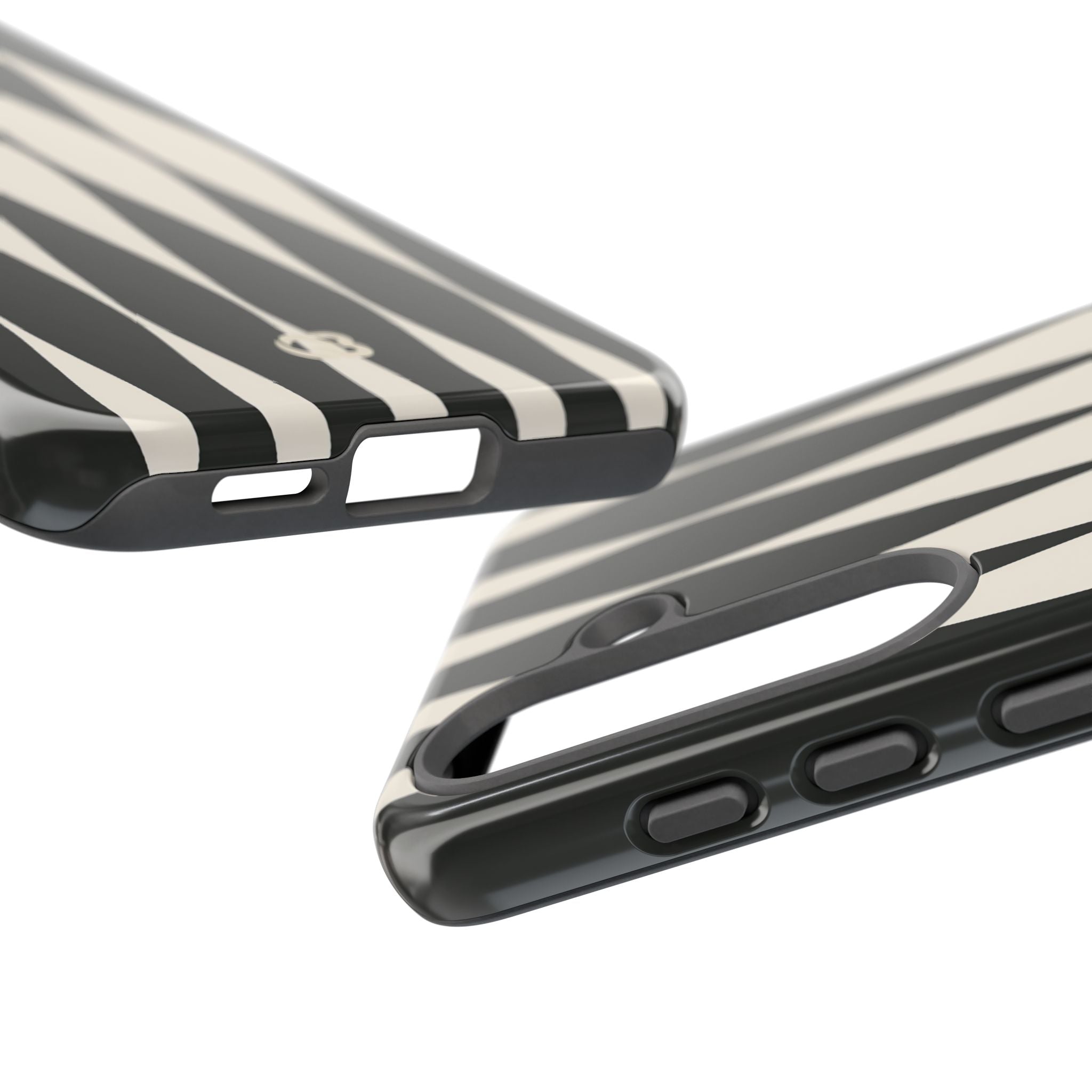 Black Tough Phone Case for Samsung - Ivory Spindle Grid