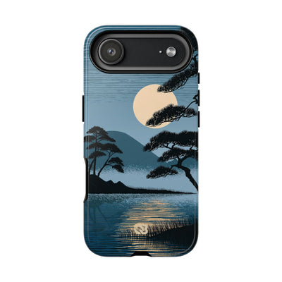 Blue Tough Phone Case for iPhone - Midnight Kyoto Pine