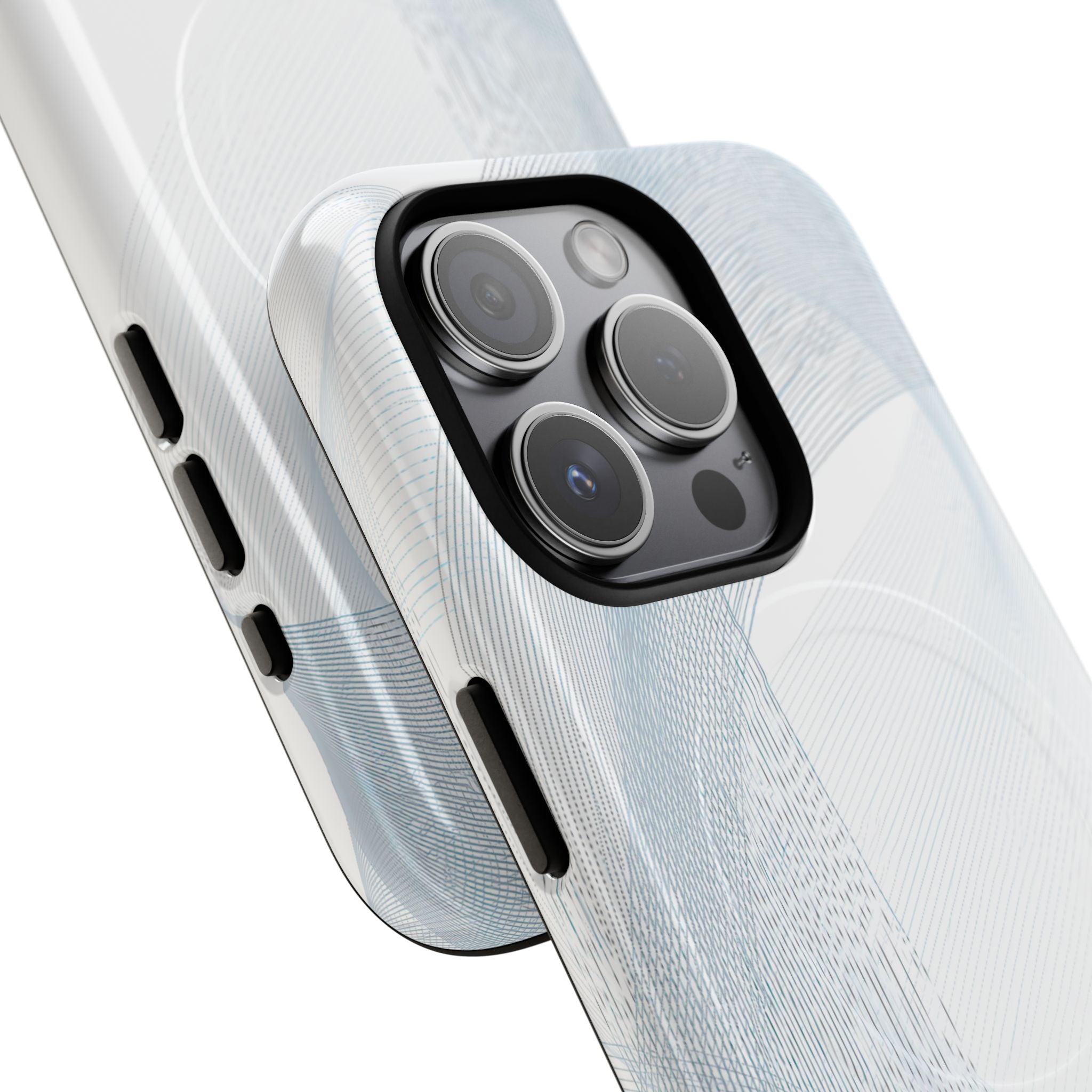White Tough 2.0 Magsafe Phone Case for iPhone - Arctic Line Current