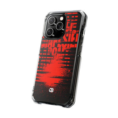 Crimson Redaction · Clear Impact Magnetic Phone Case for iPhone ·  Black