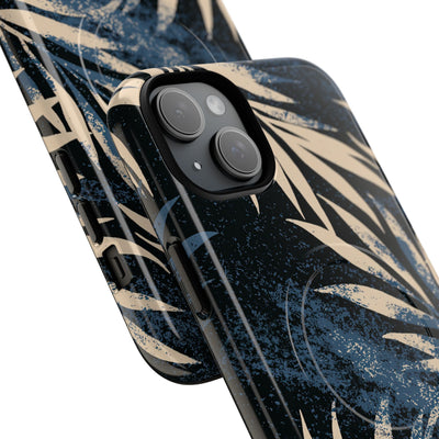 Blue Tough 2.0 Magsafe Phone Case for iPhone - Indigo Sandstone Palm