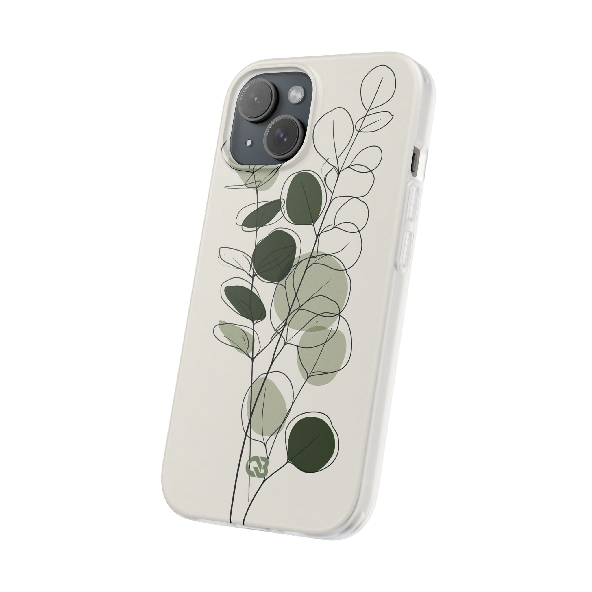 Green Lite Phone Case for iPhone - Muted Eucalyptus Sketch