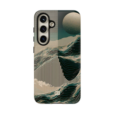 Green Tough Phone Case for Samsung - Lunar Moss Topography