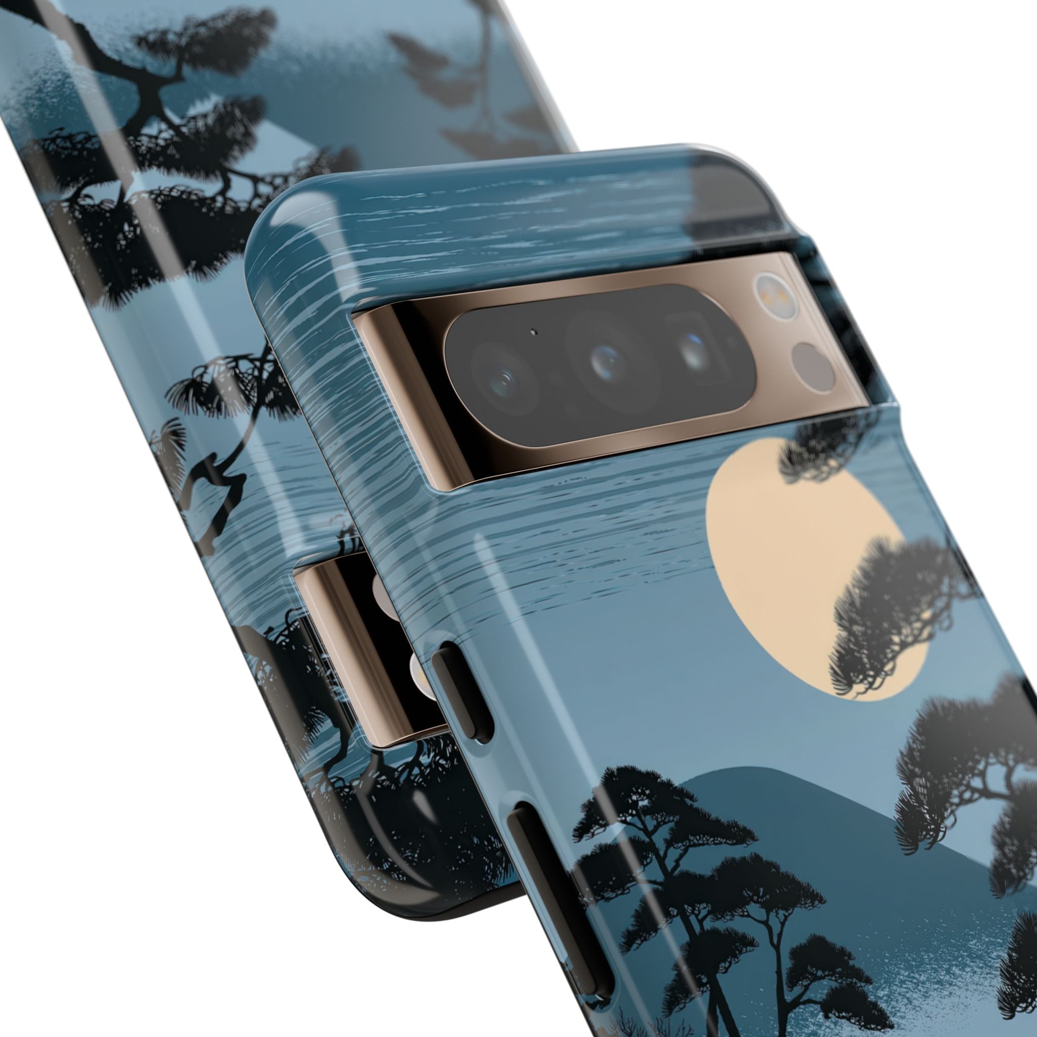 Blue Tough Phone Case for Google Pixel - Midnight Kyoto Pine