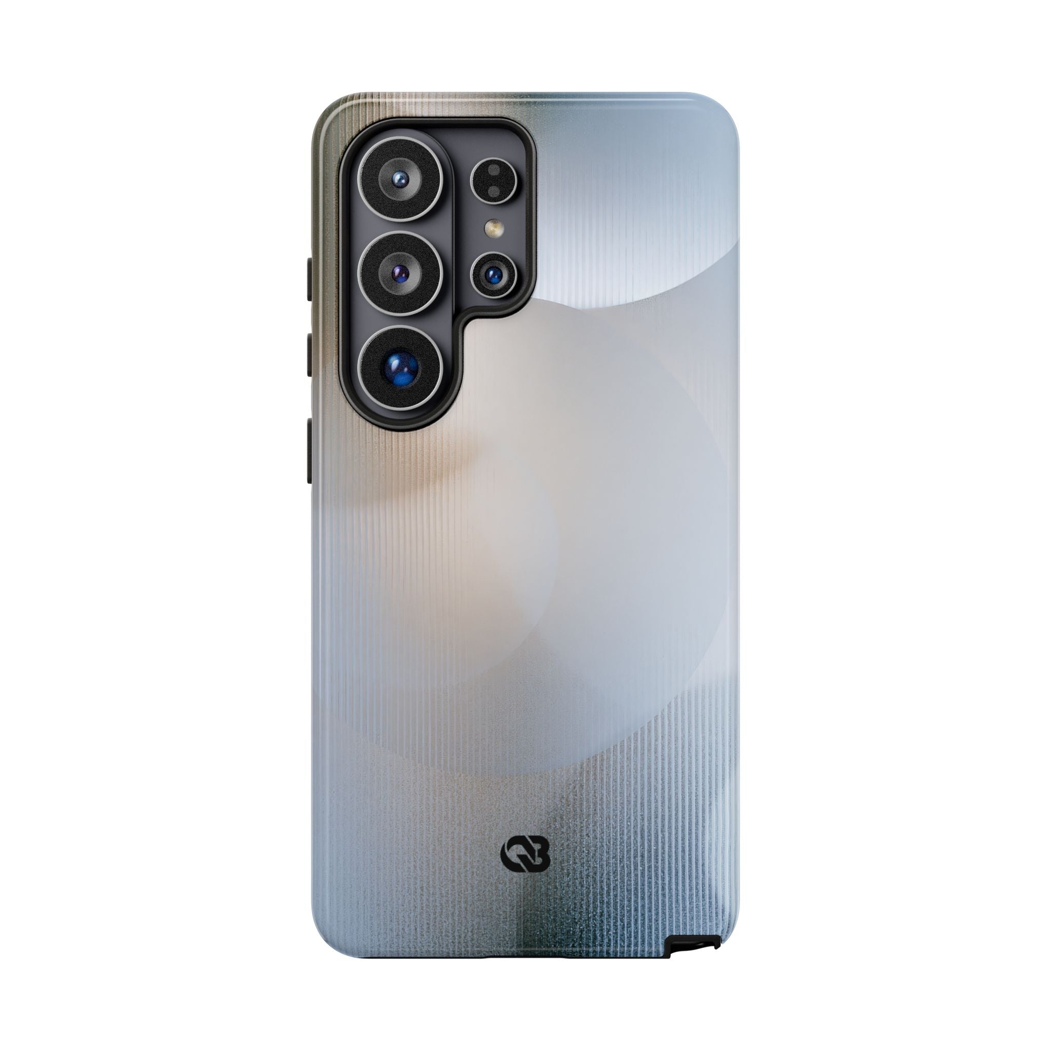 White Tough Phone Case for Samsung - Frosted Ribbed Sphere