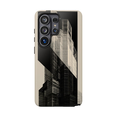 Beige Tough Phone Case for Samsung - Monolith Urban Grid