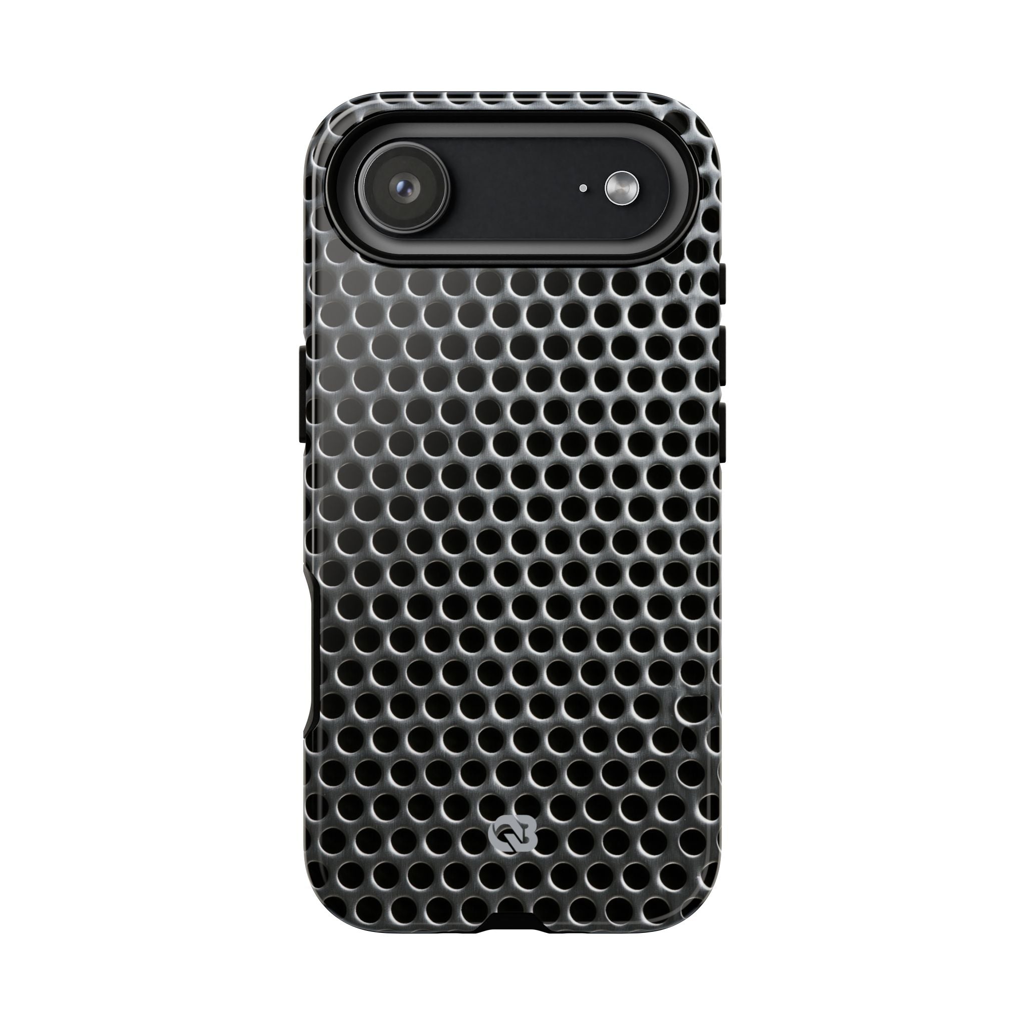 Silver Tough Phone Case for iPhone - Brutalist Steel Mesh
