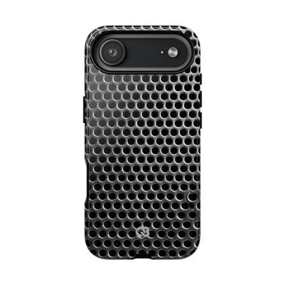 Silver Tough Phone Case for iPhone - Brutalist Steel Mesh