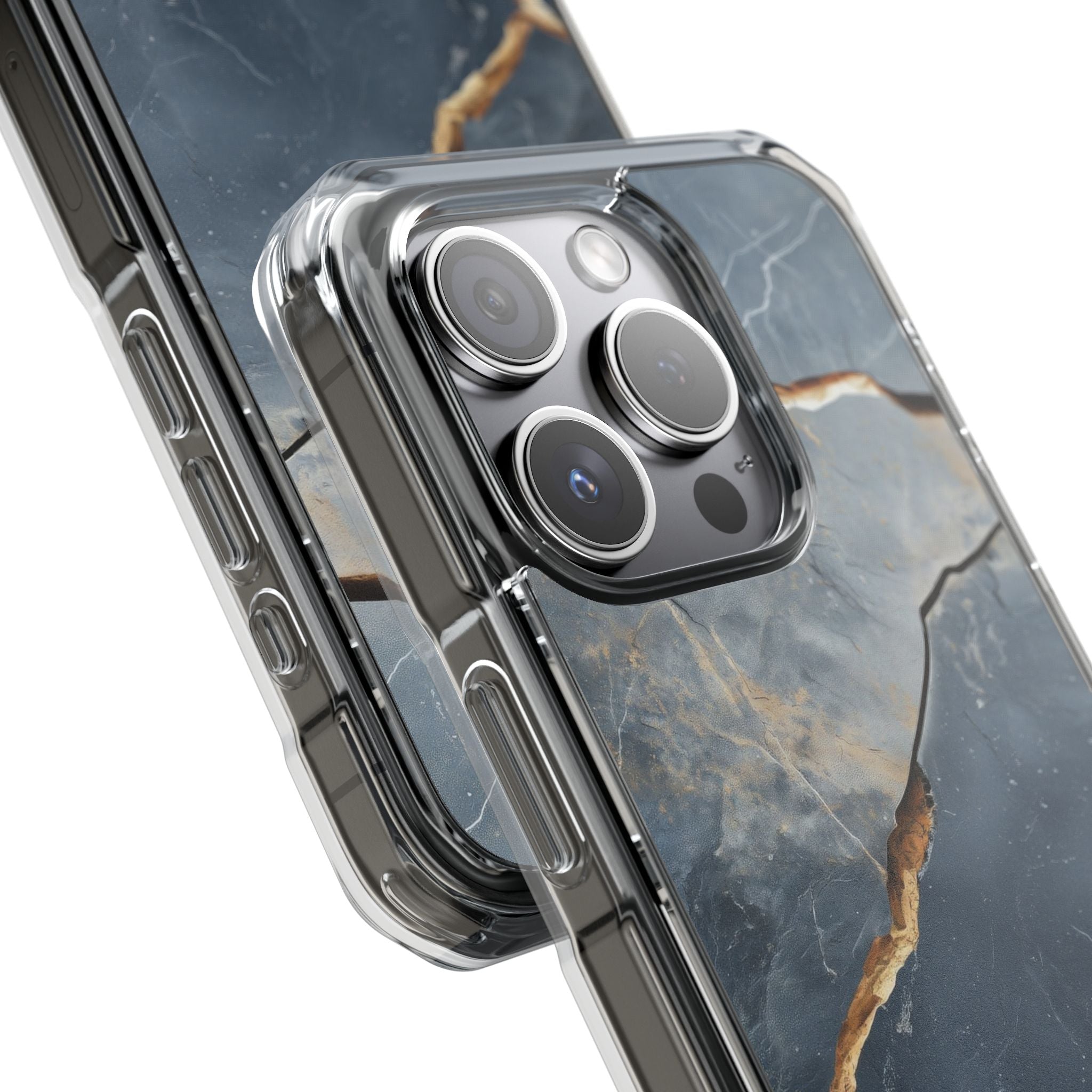 Jagged Vein Navy iPhone 15 Pro Case - Impact