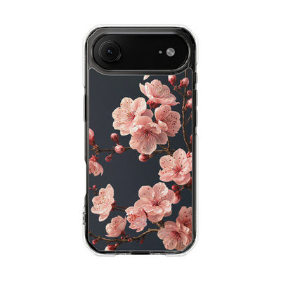 Midnight Sakura Bloom · Clear Impact Magnetic Phone Case for iPhone · Pink