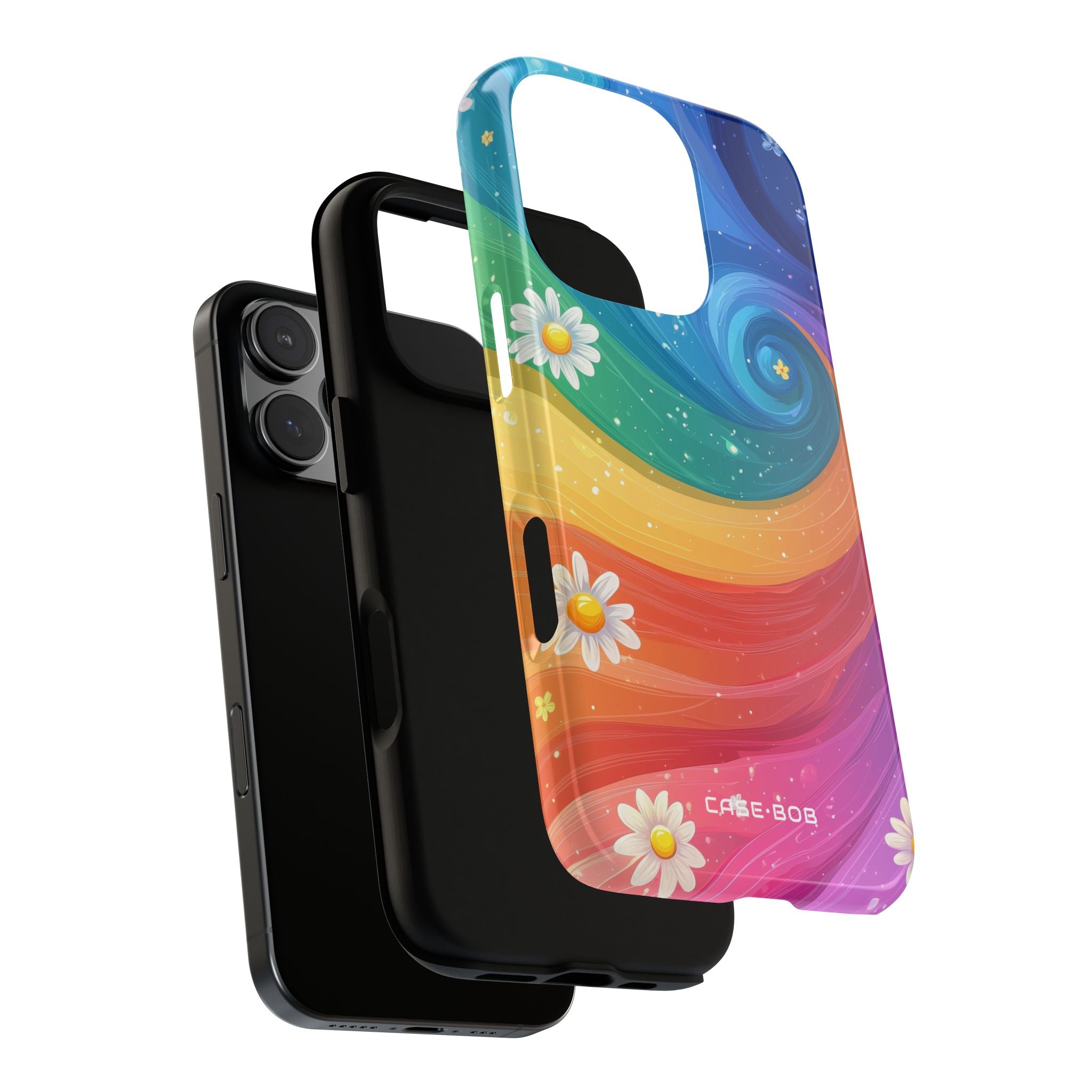 Rainbow Spiral Daisies iPhone 16 Pro Case - Tough