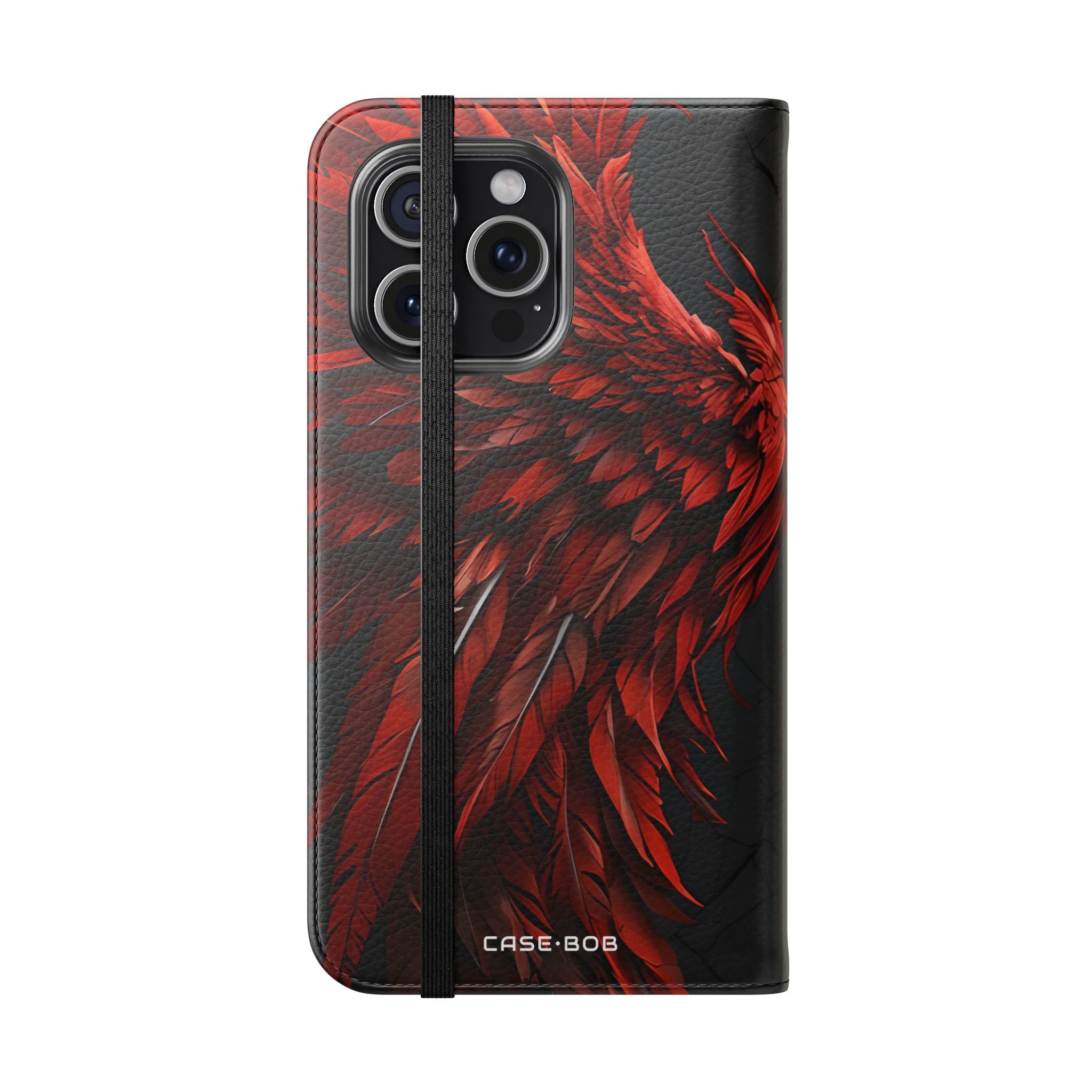 Crimson Silver Wings - iPhone 15 Pro Max Case - Wallet