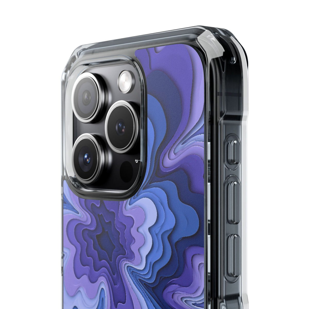 Periwinkle Strata Bloom · Clear Impact Magnetic Phone Case for iPhone · Purple
