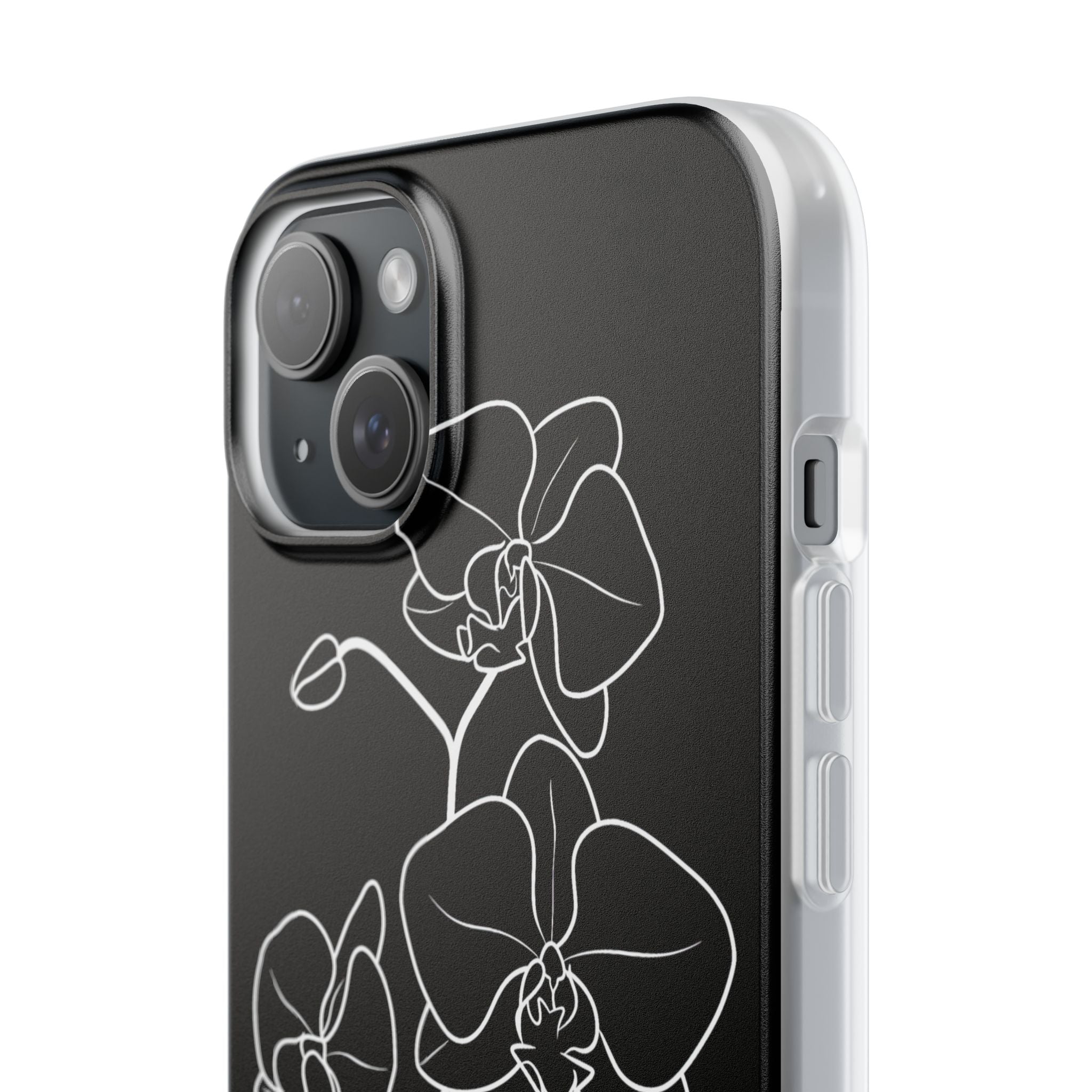 Black Lite Phone Case for iPhone - Noir Alabaster Orchid
