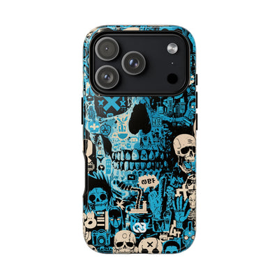 Electric Skull Graffiti · Tough Phone Case for iPhone · Blue