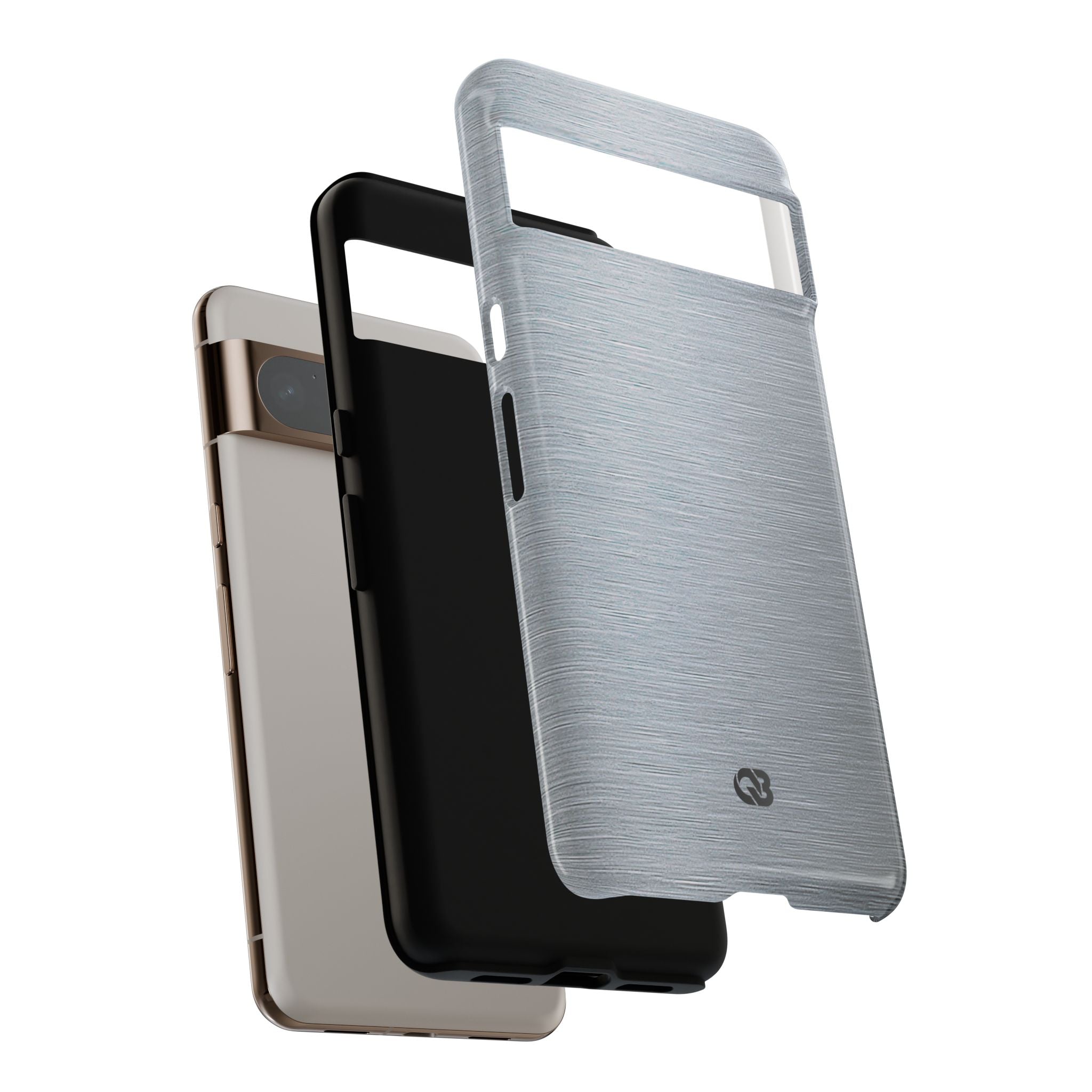 Silver Tough Phone Case for Google Pixel - Satin Chrome Grain