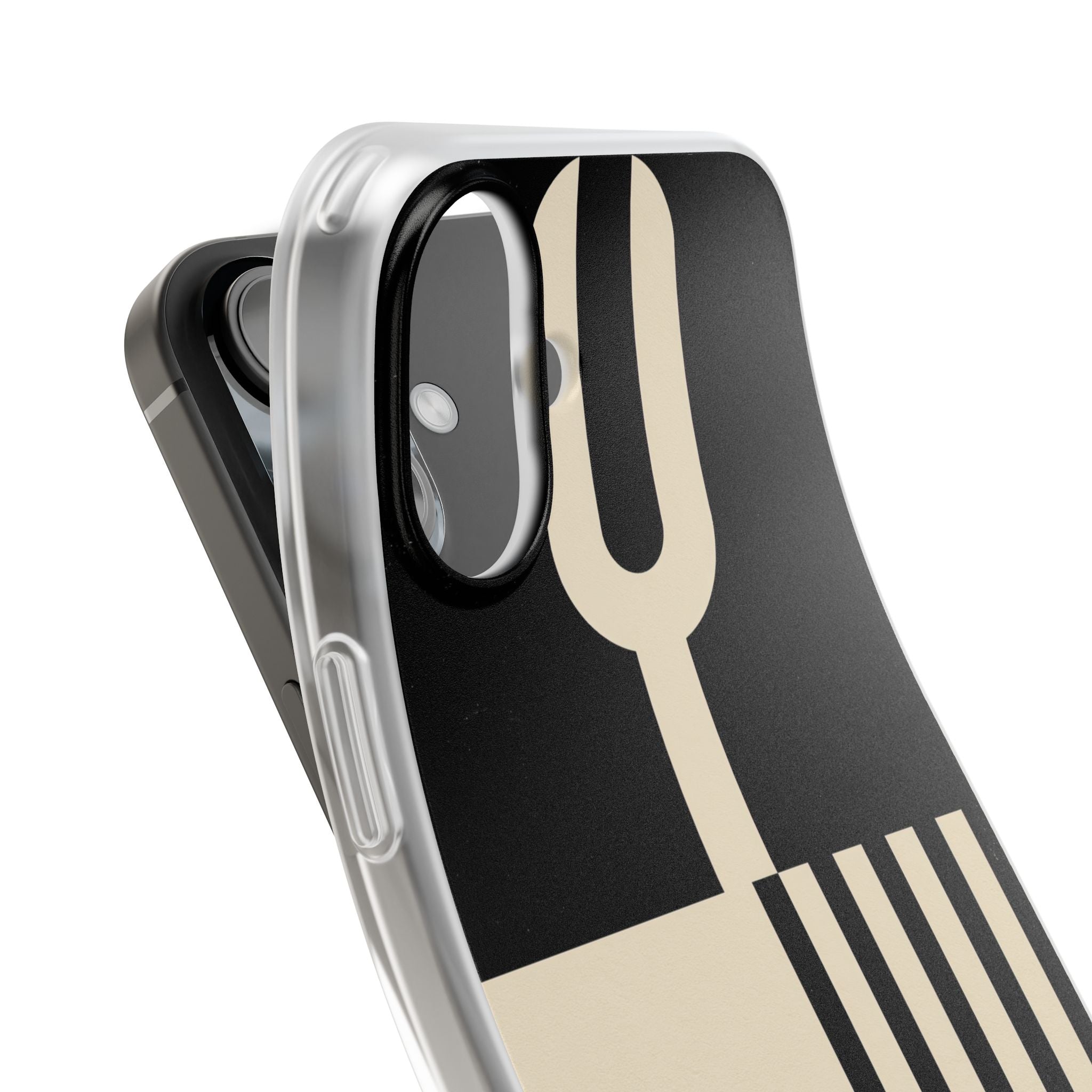 Black Lite Phone Case for iPhone - Ivory Signal Grid