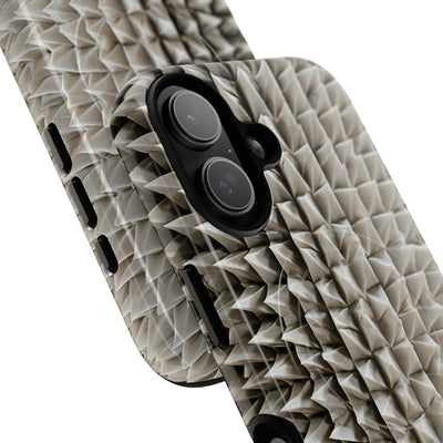 Beige Tough 2.0 Magsafe Phone Case for iPhone - Bone Spiked Grid