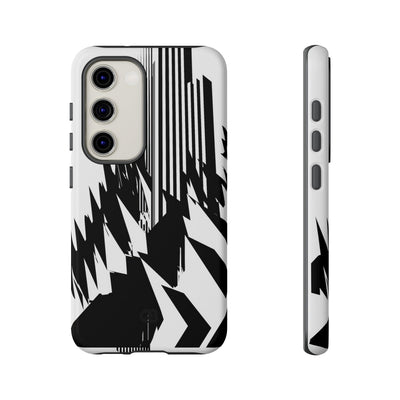White Tough Phone Case for Samsung - Shattered Vector Spire