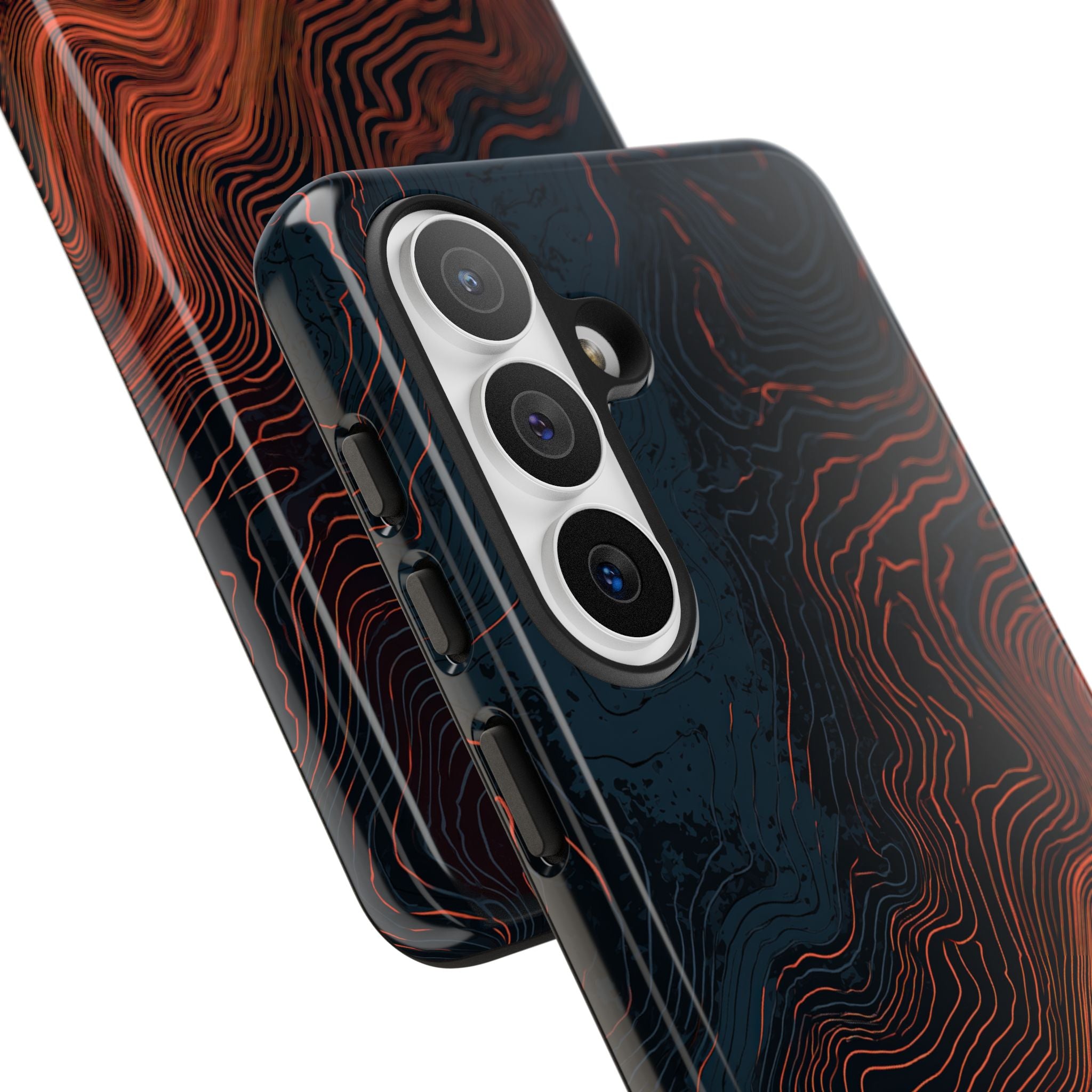 Black Tough Phone Case for Samsung - Volcanic Basalt Map