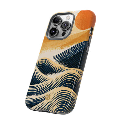 Blue Tough Phone Case for iPhone - Kyoto Cresting Tide