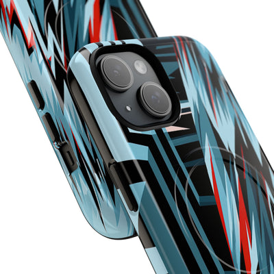 Blue Tough 2.0 Magsafe Phone Case for iPhone - Glitch Peak Cyan