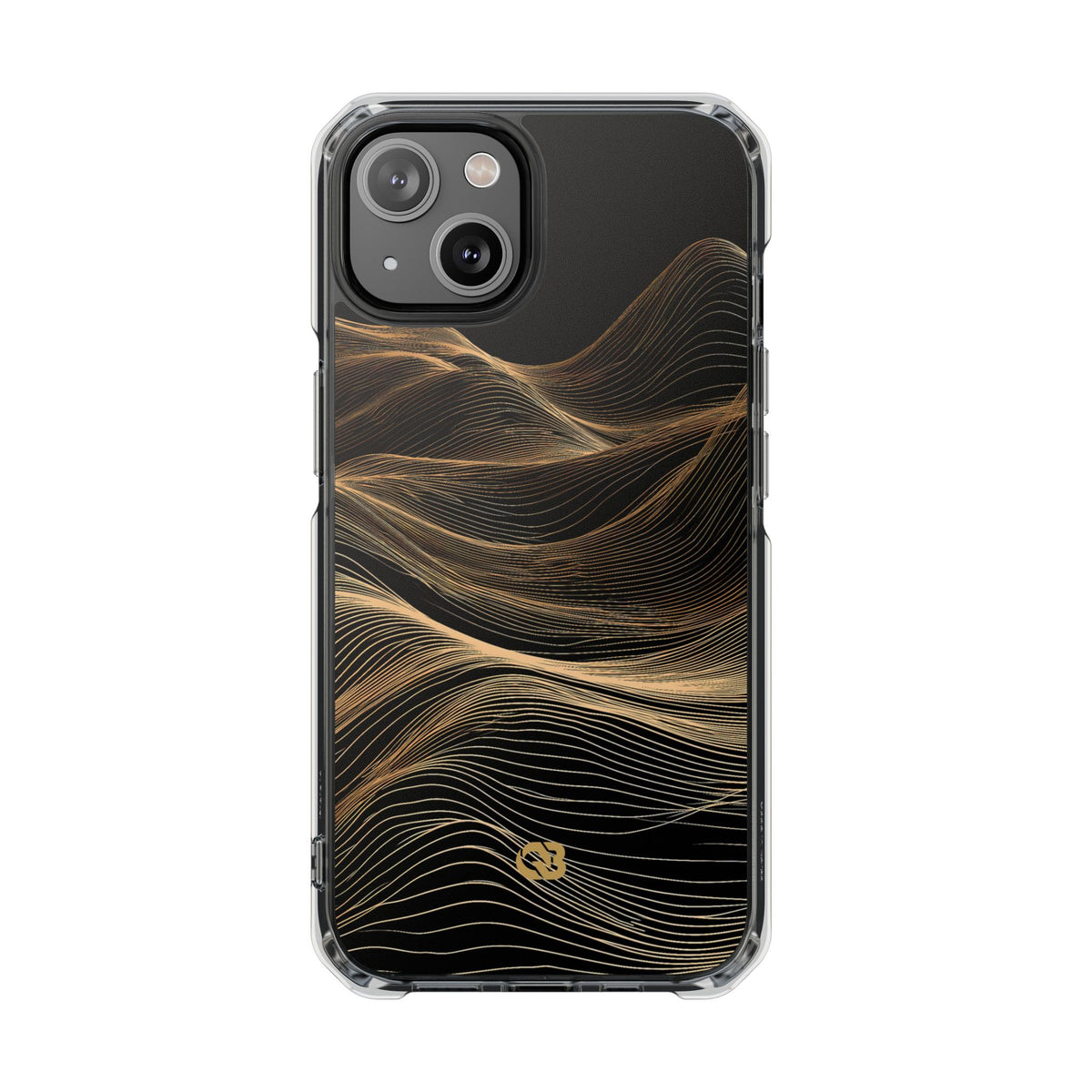 Gilded Ridge Lines · Clear Impact Magnetic Phone Case for iPhone · Black
