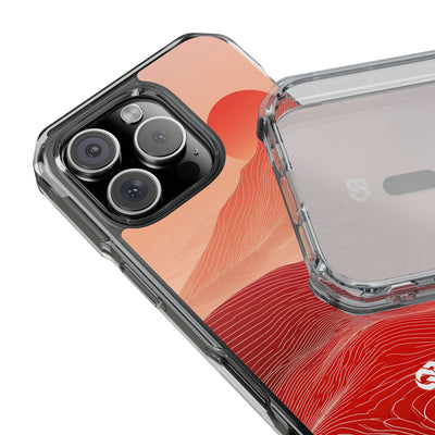 Red Impact MagSafe Phone Case for iPhone - Crimson Ridge Lines
