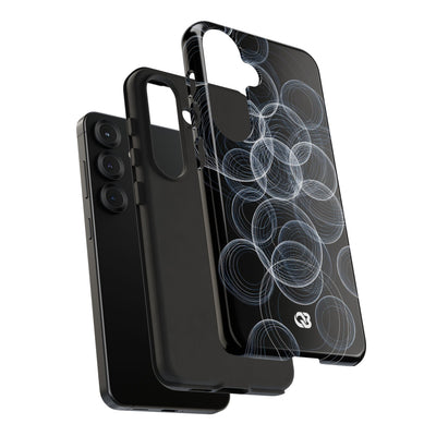 Black Tough Phone Case for Samsung - Frosted Ring Matrix