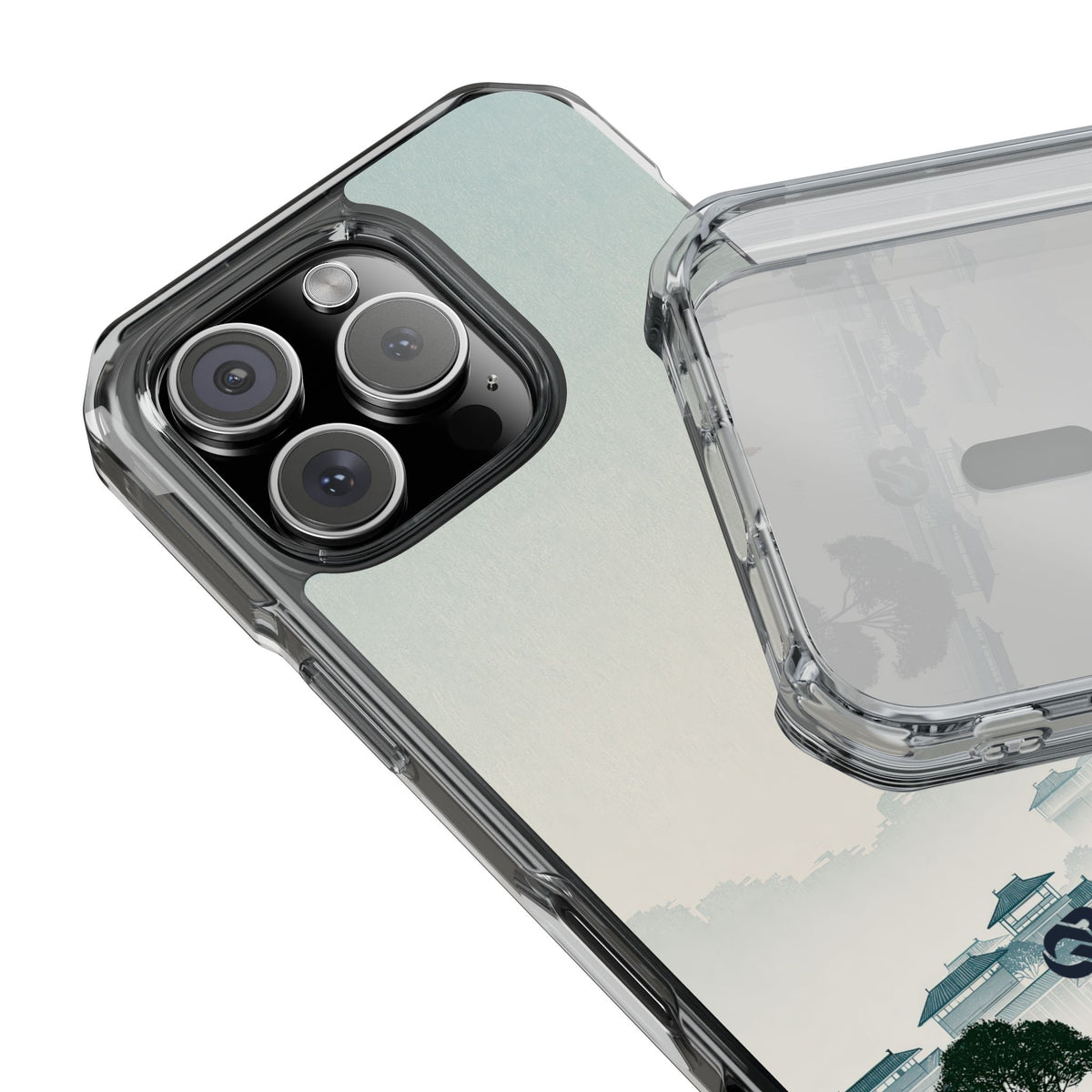 Misty Dynasty Horizon · Clear Impact Magnetic Phone Case for iPhone ·  Blue