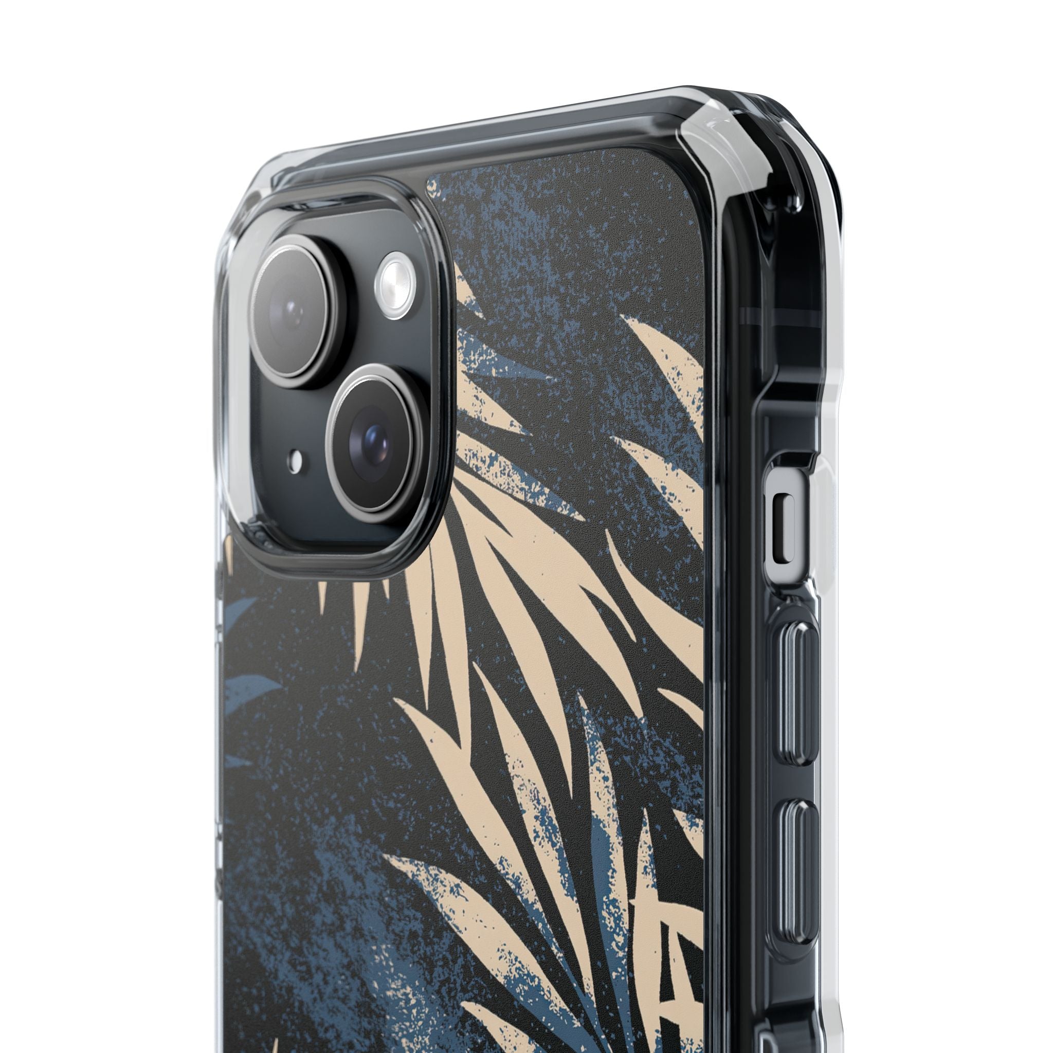 Blue Impact MagSafe Phone Case for iPhone - Midnight Indigo Palm
