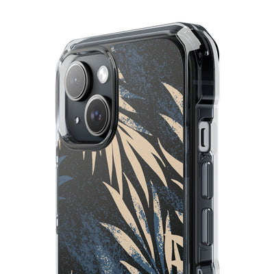 Blue Impact MagSafe Phone Case for iPhone - Midnight Indigo Palm