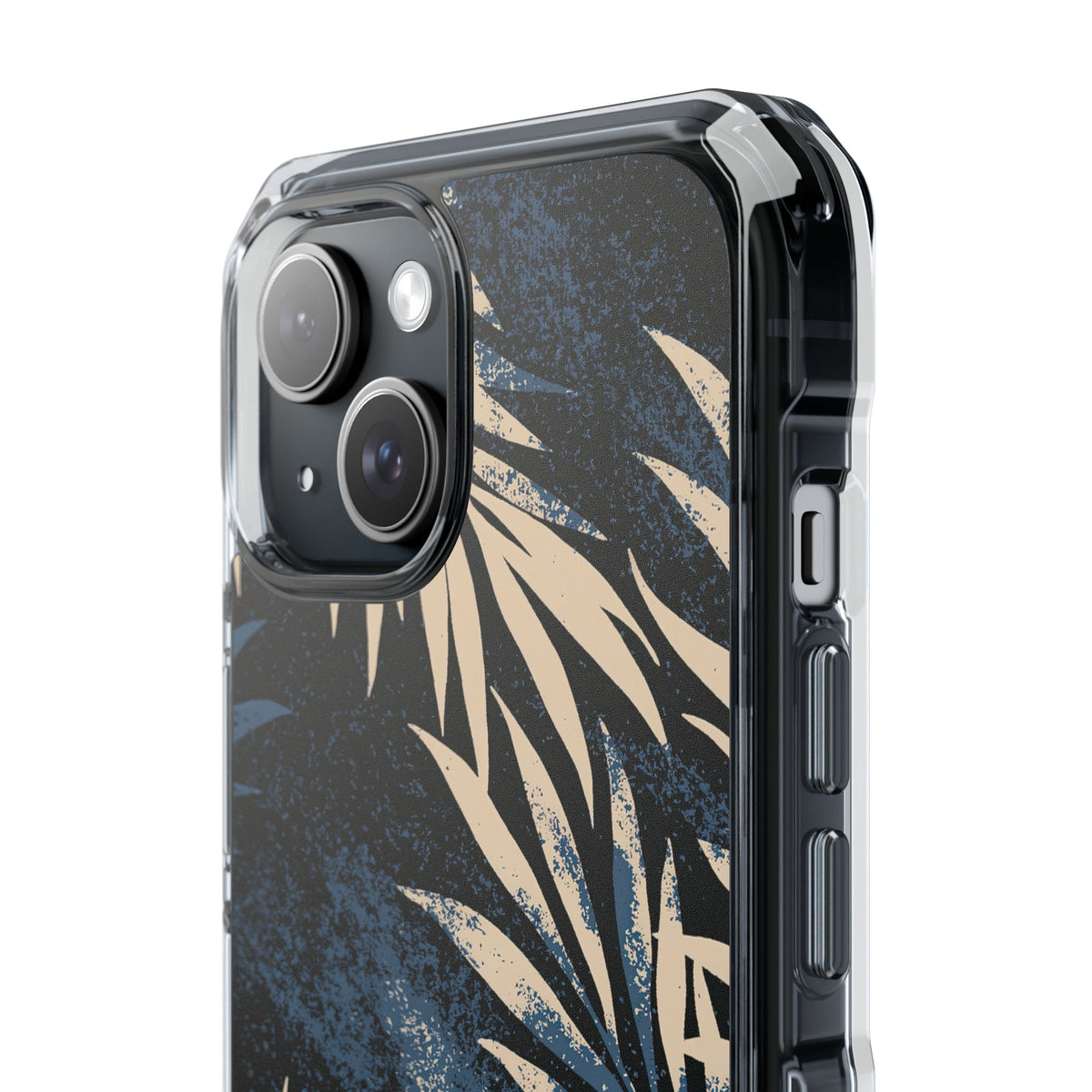 Blue Impact MagSafe Phone Case for iPhone - Indigo Sandstone Palm
