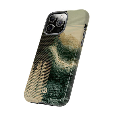 Beige Tough Phone Case for iPhone - Veridian Data Ridge