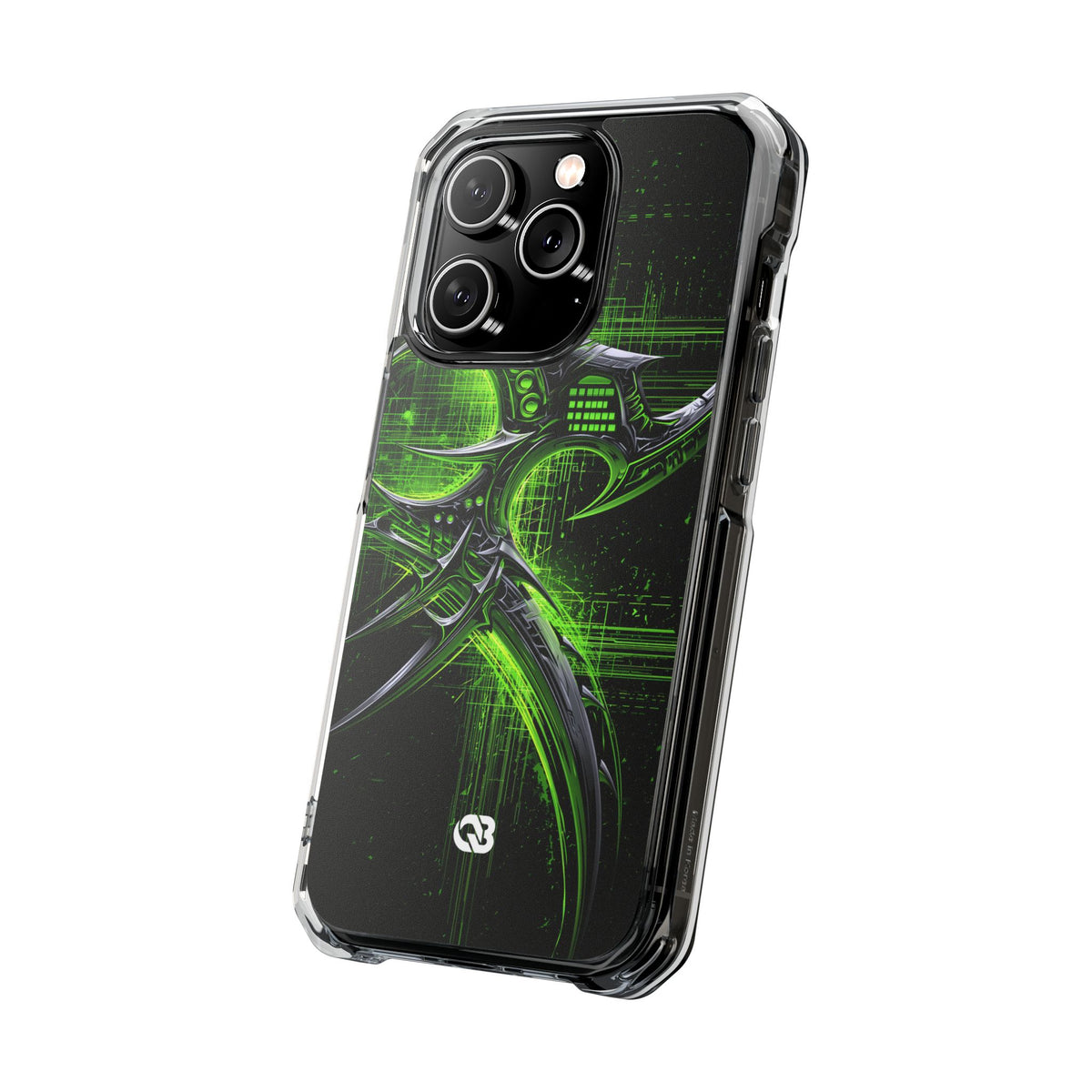 Cyber Sigil Grid · Clear Impact Magnetic Phone Case for iPhone · Green