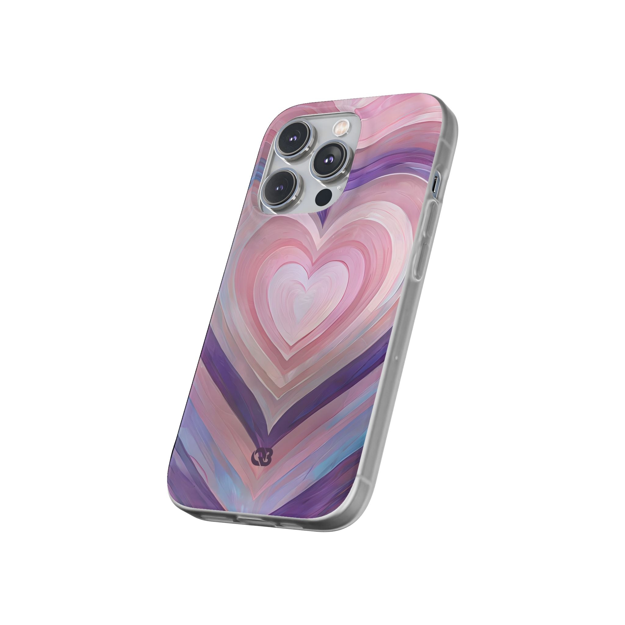 Lavender Pulse Hearts · Soft Mobilskal för iPhone