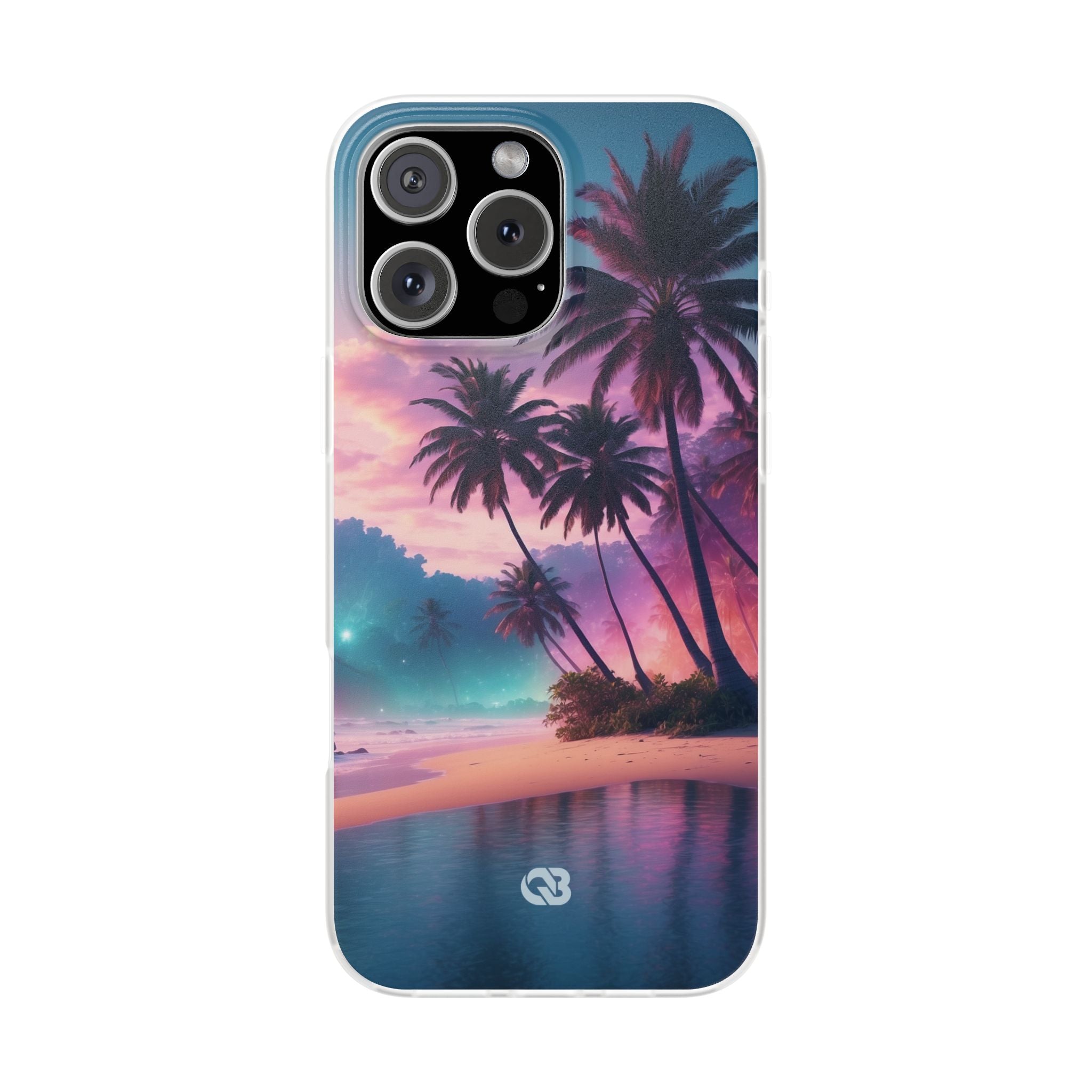 Neon Shore Palms · Soft Phone Case for iPhone