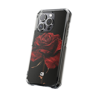 Crimson Noir Rose · Clear Impact Magnetic Phone Case for iPhone ·  Black