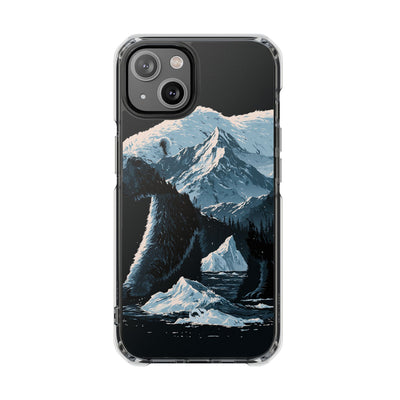 Nordic Arctic Bear · Clear Impact Magnetic Phone Case for iPhone · Black