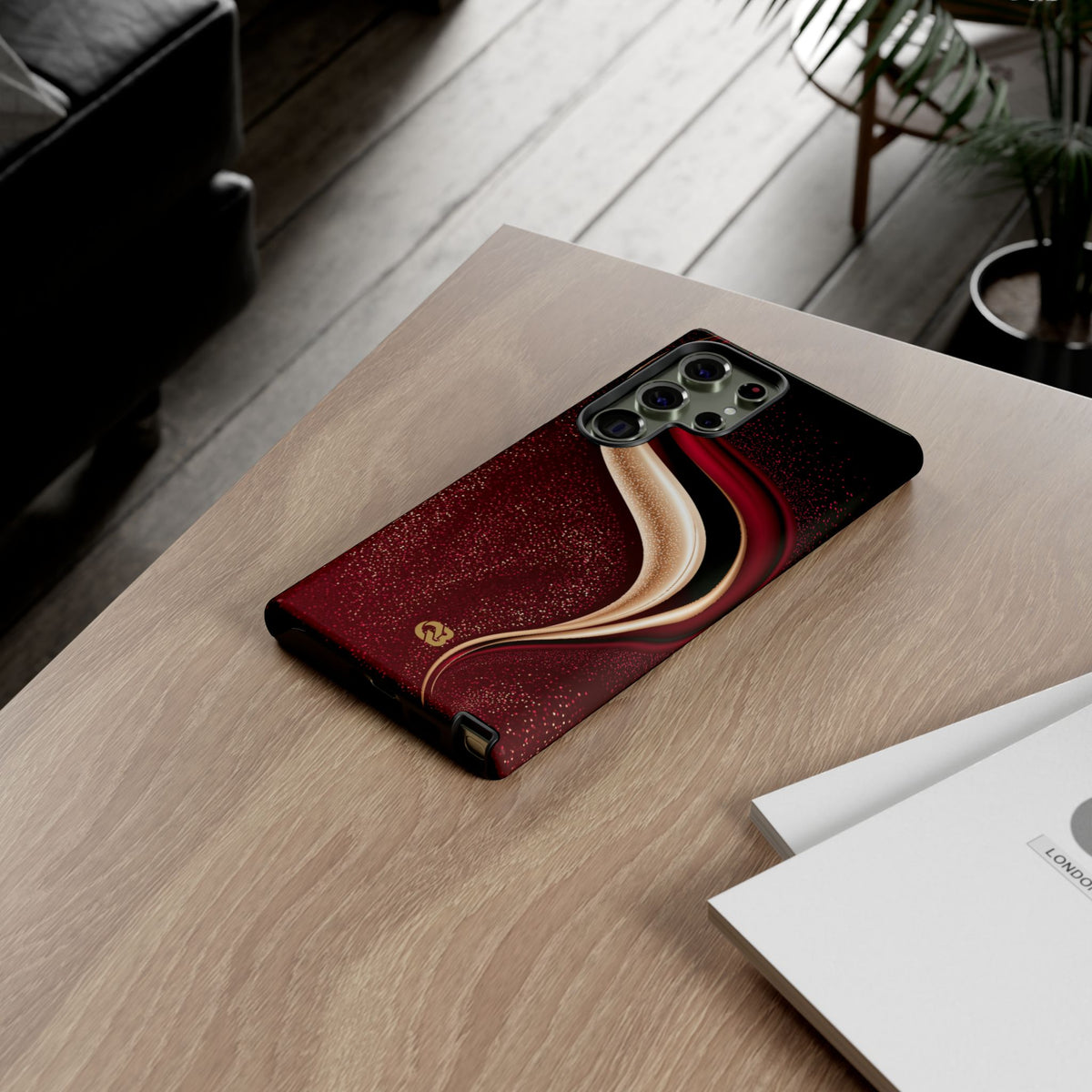 Gilded Crimson Flow · Tough Phone Case for Samsung · Red