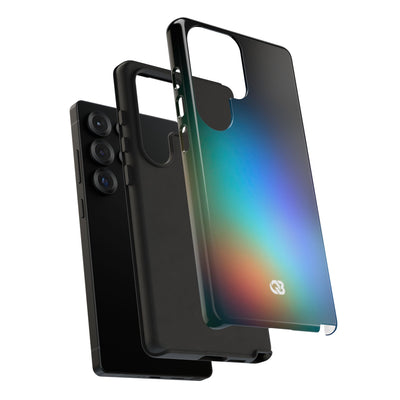 Black Tough Phone Case for Samsung - Electric Prism Grain