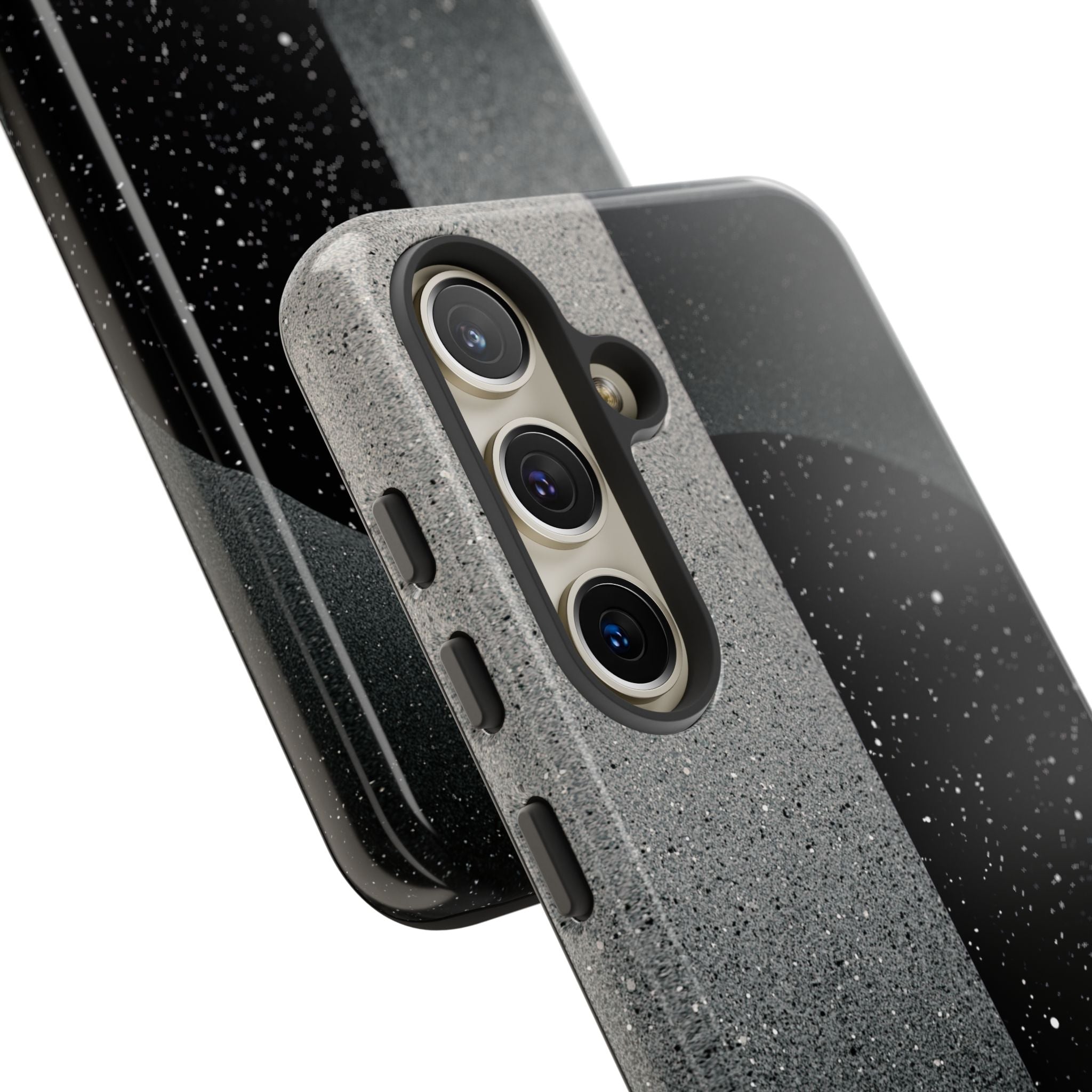 Black Tough Phone Case for Samsung - Lunar Static Orbit