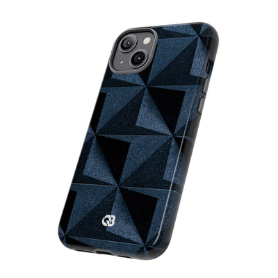 Blue Tough Phone Case for iPhone - Indigo Basalt Facets