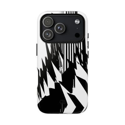 White Tough Phone Case for iPhone - Shattered Vector Spire