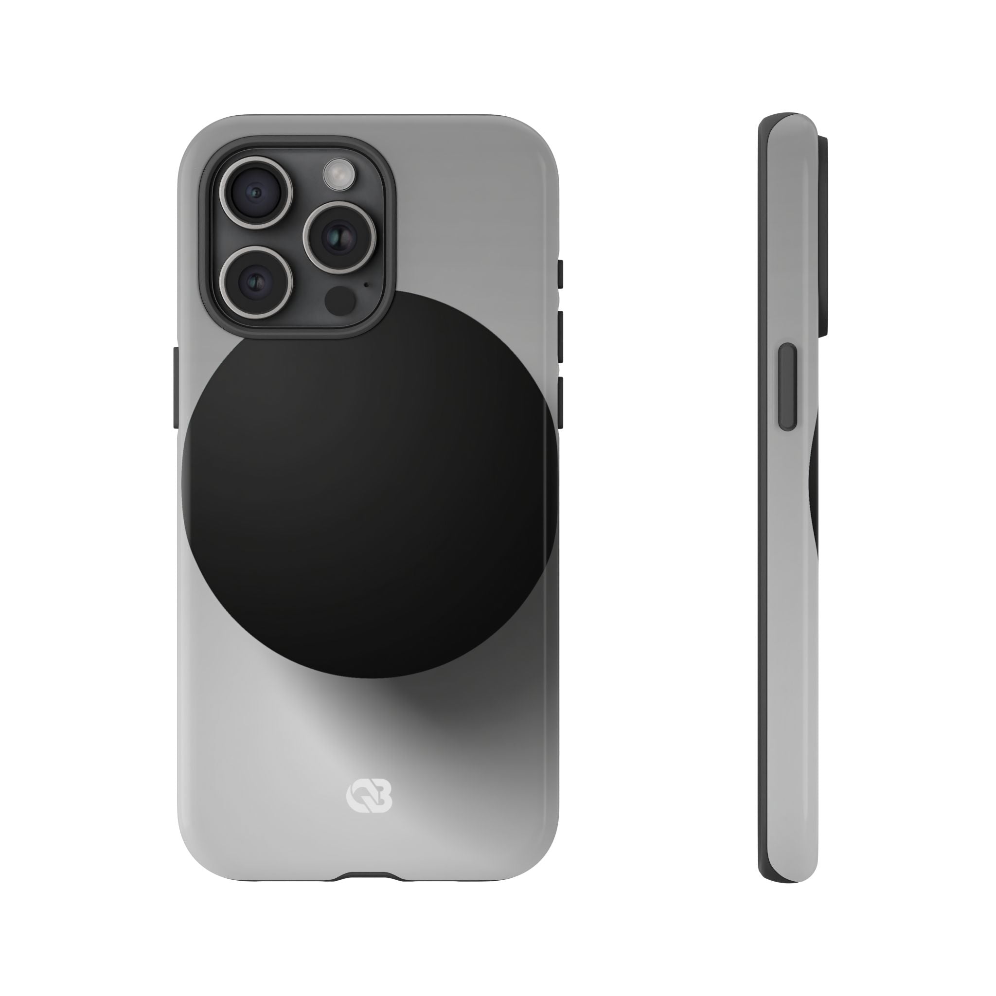 Grey Tough Phone Case for iPhone - Matte Onyx Sphere