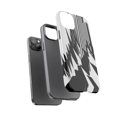 White Tough Phone Case for iPhone - Shattered Vector Spire