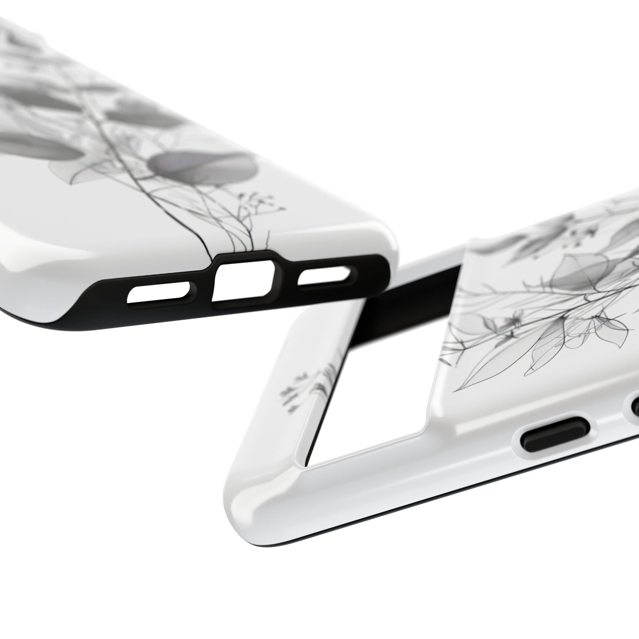 Veined Leaves Gray Google Pixel 8 Pro Case - Tough