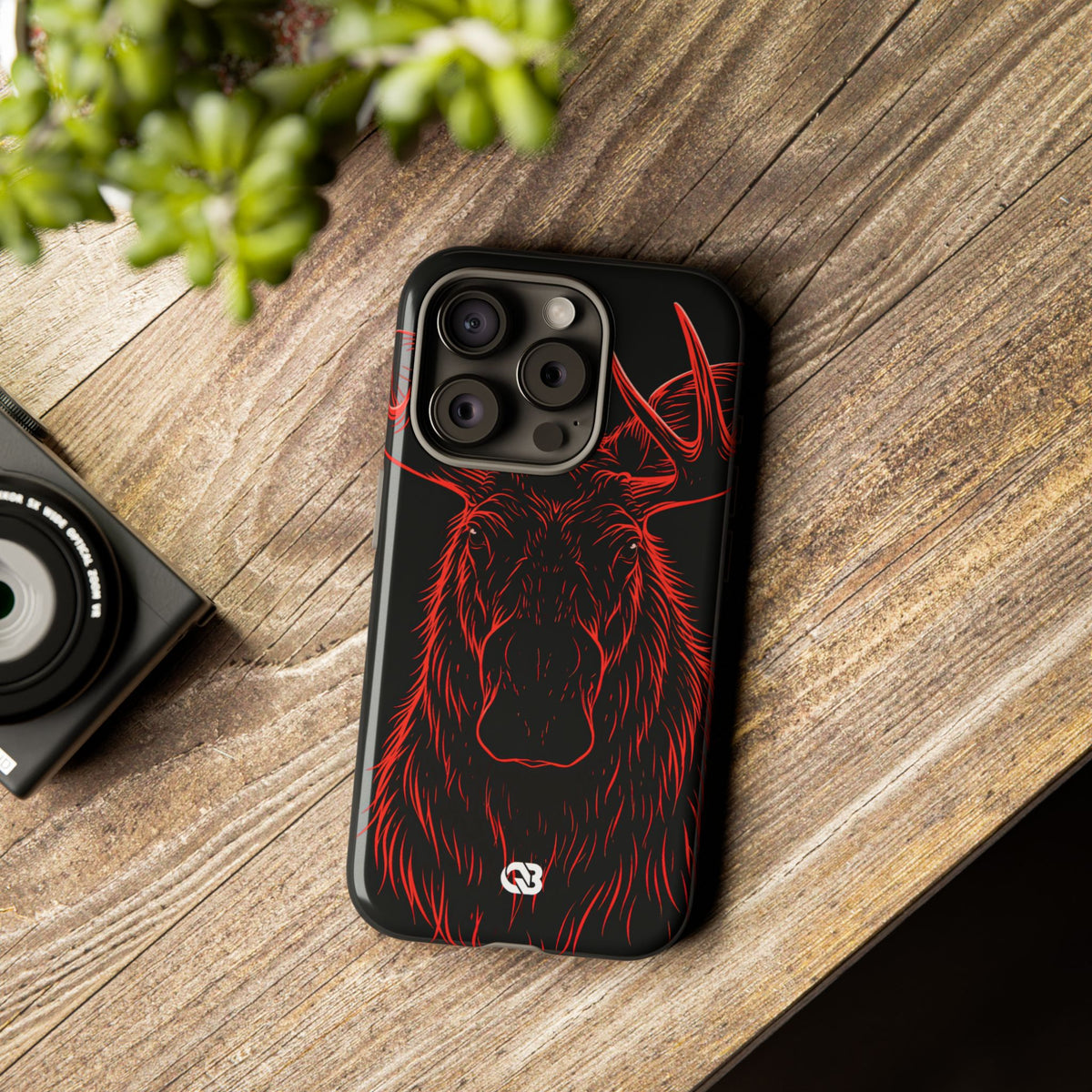 Nordic Moose Contour · Tough Phone Case for iPhone · Red